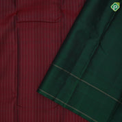 Magenta copper gold zari beads stripes design dark green plain gold zari two lines border traditional silk saree