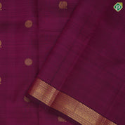 Hot magenta gold zari annam rudraksham butta design self gold zari edge border traditional silk saree