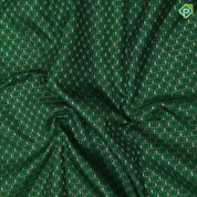 Jungle Green Gold Silver Zari Vairaoosi Checks Small Mango Design Rani Pink Train Track Type Thilagam Border Design Traditional Silk Saree