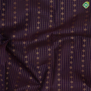 Deep brown gold zari checks and beads design peach gold zari rettapet border gift silk saree