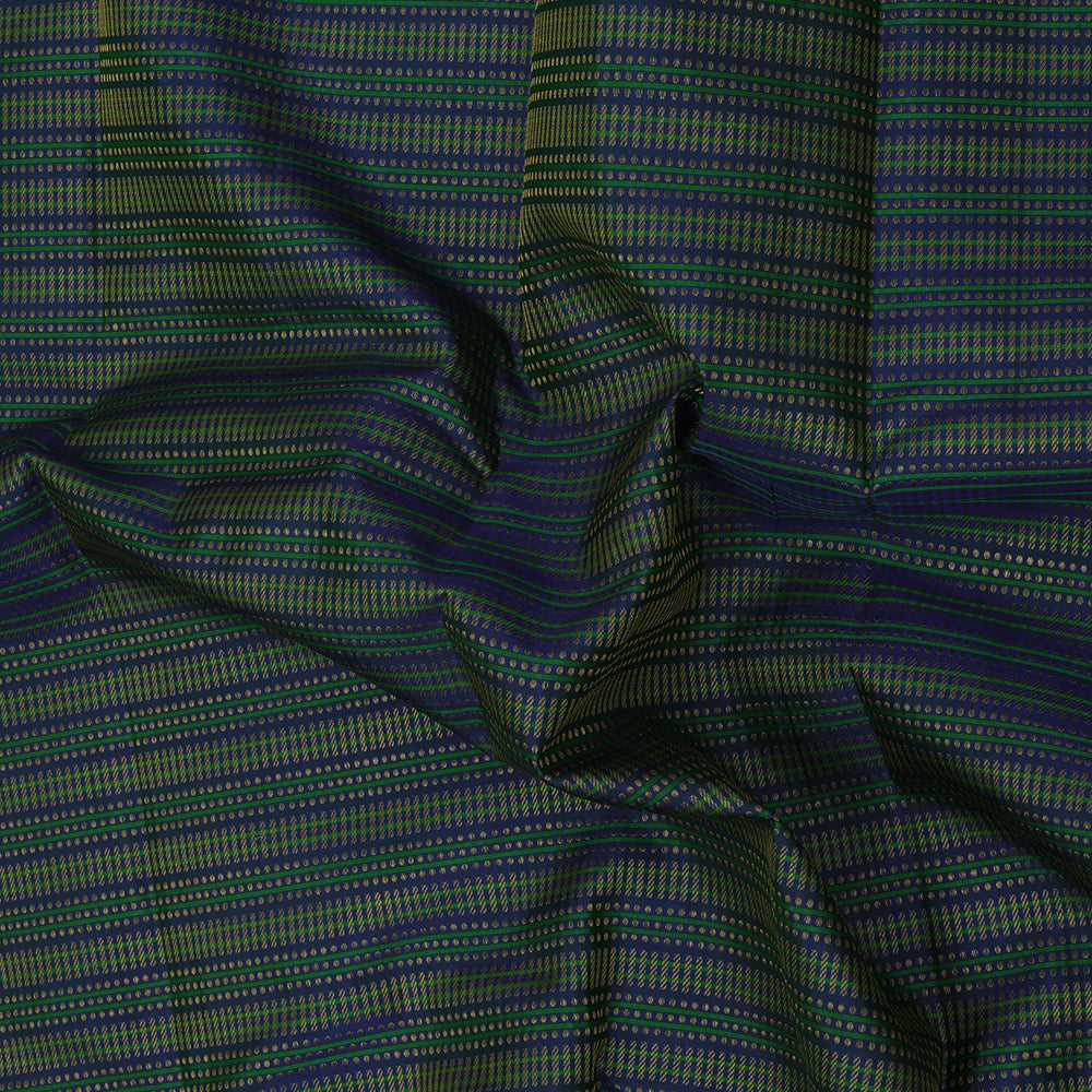 Steel Blue Gold Zari Thread Lines Vairaoosi Design Parrot Green Ruthracham Thread Mayilkan Border Design Trendy Fancy Silk Saree