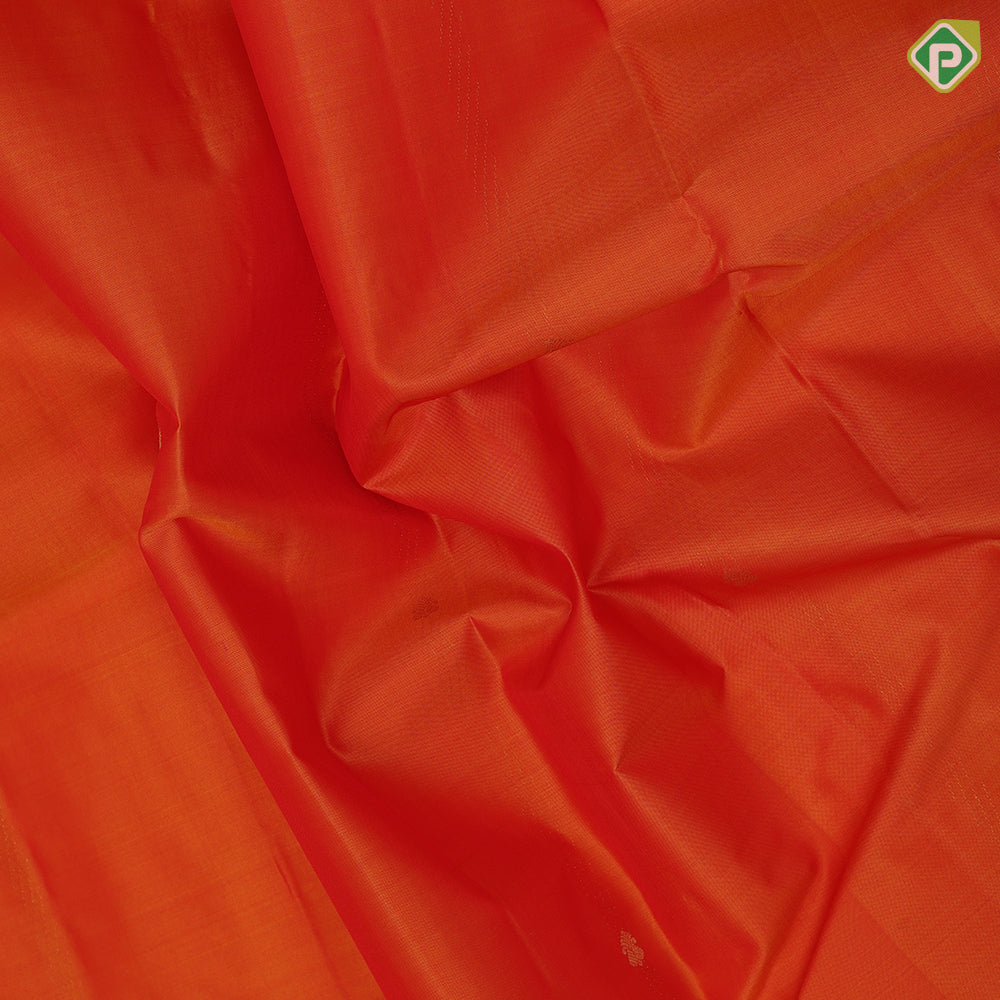 Orangish pink gold zari small kalasham butta design Rose pink silver gold zari banaras style border gift silk saree