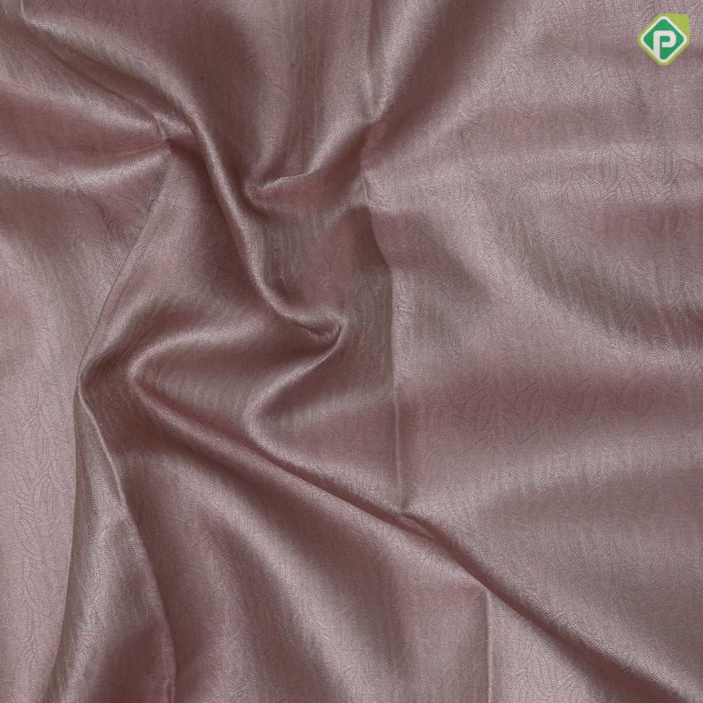 Onion pink silver zari by zari fancy tissue weaved self silver zari peacock elephant butta border tissue silk saree