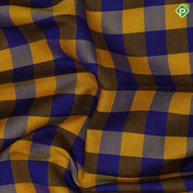 Multi color checks paalum pazhamum kattam self gold zari peacock butta design traditional silk saree
