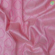 Pastel pink silver zari thilagam meena work butta self silver zari rangoli border bridal silk saree