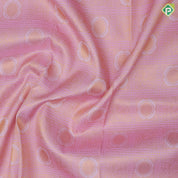 Baby pink gold zari annam and round meena work butta checks purple blue gold zari cross lines border bridal silk saree