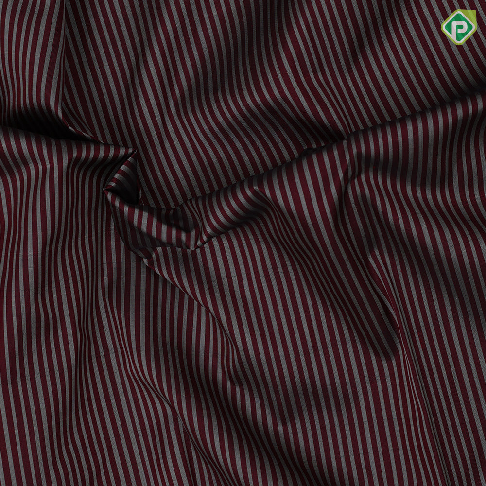 Maroon and silver grey stripes design black with gold zari tazhampoo design purple edge border traditional silk saree