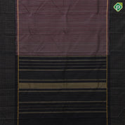 Maroon and silver grey stripes design black with gold zari tazhampoo design purple edge border traditional silk saree