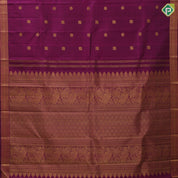 Hot magenta gold zari annam rudraksham butta design self gold zari edge border traditional silk saree