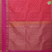 Grape brown gold zari stripes and flower butta purple gold zari retta pattai border pure mix silk saree