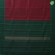 Magenta copper gold zari beads stripes design dark green plain gold zari two lines border traditional silk saree