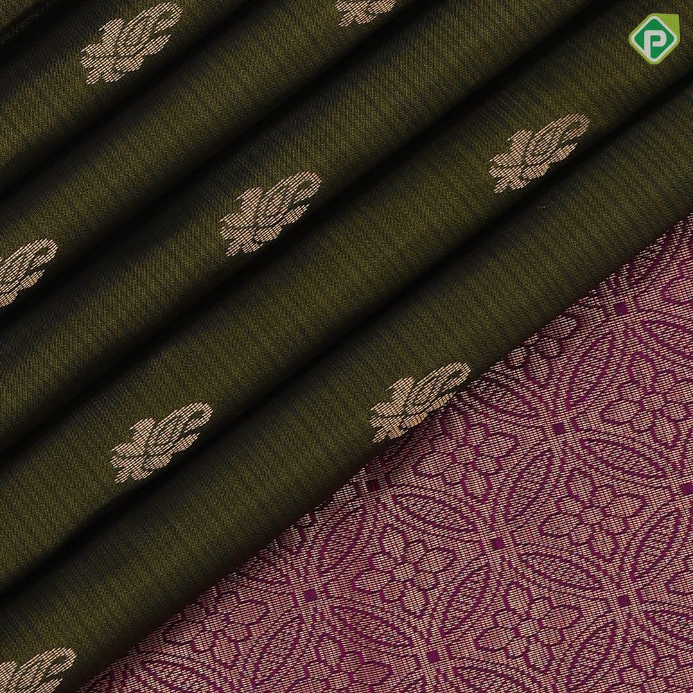 mehanthi green gold zari fancy mango butta design purple gold zari mango and elephant butta border gift silk saree
