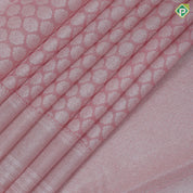 candy pink neem zari fancy round butta design self color and zari spin design border organza silk saree