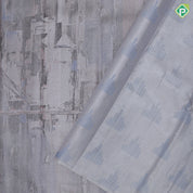 Smoke grey base silent feature painting inspired art effect zari by zari master weaved exclusive silk saree