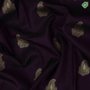 Dark Purple Gold Zari Mango Butta Design Baby Pink Ruthracham Mango Border Design Traditional Silk Saree