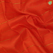 Tiger orange gold zari velthari lines design cream white gold zari peacock round multi lines border traditional vintage silk saree