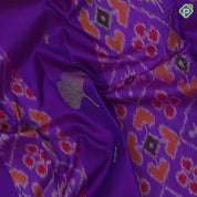 Purple Gold Zari Flower And Ikkat Design Baby Pink Elephant Horse Peacock Floral Border Design Trendy Silk Saree