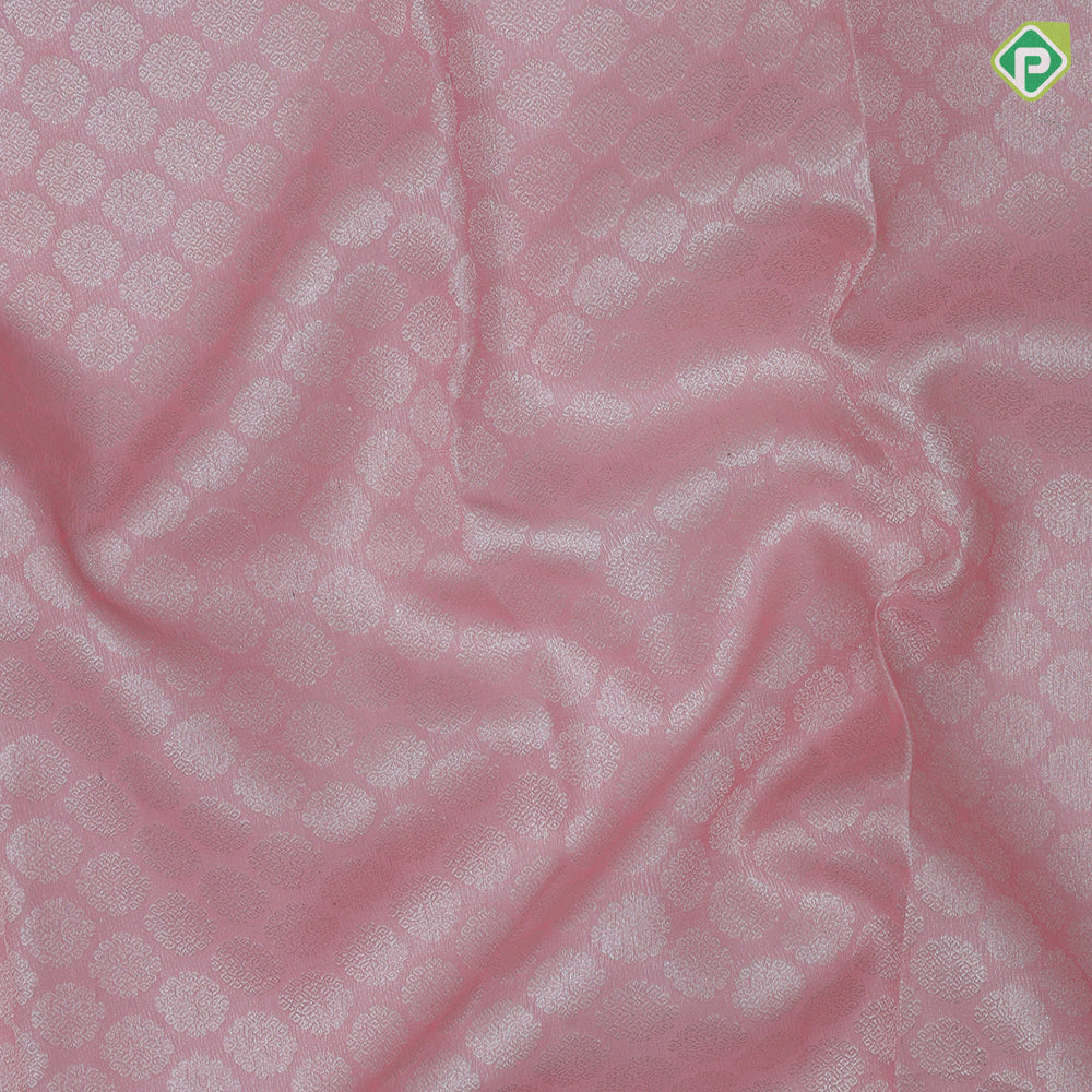 candy pink neem zari fancy round butta design self color and zari spin design border organza silk saree