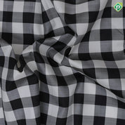 Black and white chess board checks design mango yellow gold zari rettapett border traditional silk saree