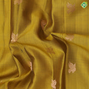 Olive Yellow Gold Zari Peacock Butta Design Green Colour Traditional Style Border Design Pure Mix Silk Saree