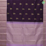 Dark Purple Gold Zari Mango Butta Design Baby Pink Ruthracham Mango Border Design Traditional Silk Saree