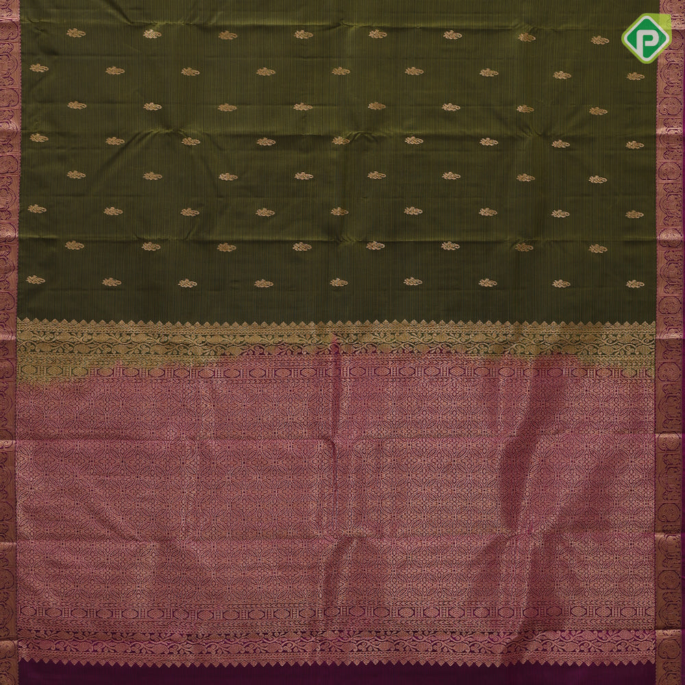 mehanthi green gold zari fancy mango butta design purple gold zari mango and elephant butta border gift silk saree