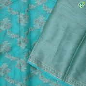 Trending colors grand floral design self grand border fancy tissue organza saree
