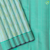 tri color green silver zari chevron grains design peacock green silver zari zig zag border trendy designer silk saree
