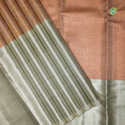 Peach Pink Big Border Pure Exclusive Wedding Silk Saree