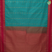 Rexona green gold zari stripes and thilagam butta design rani pink gold zari rettapet border Art silk saree