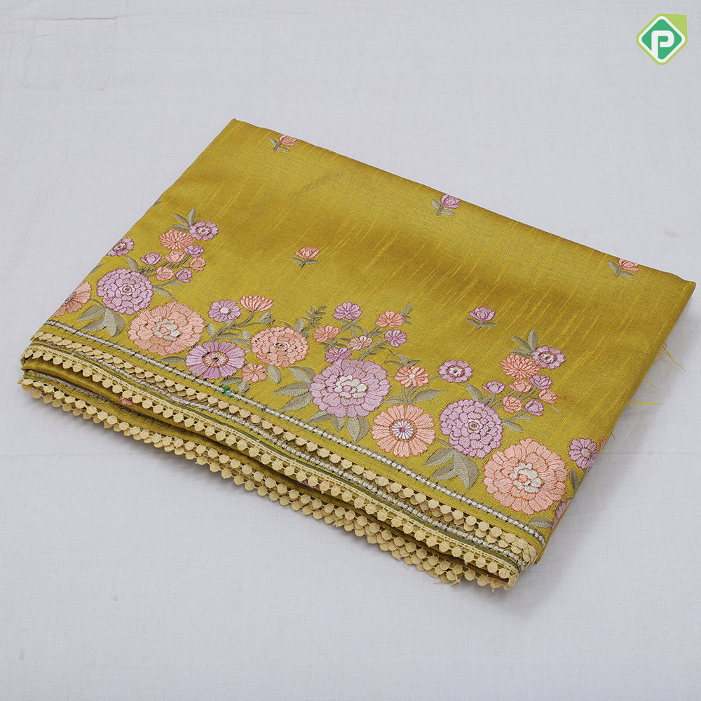 Navy Blue Rose Flower Butta Border Flower Design Fancy Cotton Saree