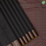 Black Colour Gold Zari Small Checked Design Chilly Red Vanasingaram Border Design Luxury Black Silk Saree