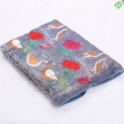 Charm pink tissue effect embroidery butta and embroidery cut work border Hollywood Fancy saree