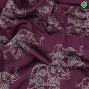 Blush Pink Elephant Design Border Lines Flower Design Fancy Cotton Saree