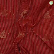 Rust color gold zari stripes and flower creeper butta sea blue gold zari peacock butta border art silk saree