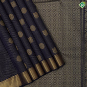 navy Blue gold zari vairaoosi peacock chakkaram self gold zari diamond edge border traditional silk saree