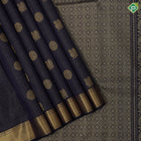 navy Blue gold zari vairaoosi peacock chakkaram self gold zari diamond edge border traditional silk saree