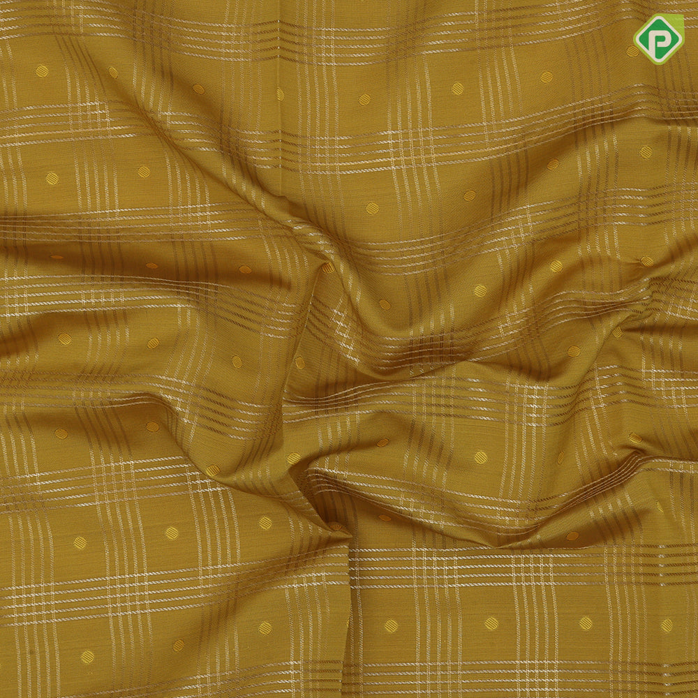 Manthulir green gold zari multi lines checks purple gold zari diamond butta temple border art silk saree