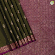 mehanthi green gold zari fancy mango butta design purple gold zari mango and elephant butta border gift silk saree
