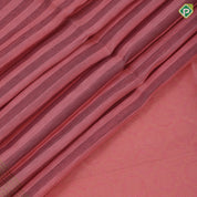 Peach pink base elephant grey stripes design self gold zari border grand classic floral pallu linen soft silk saree