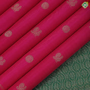 Dark pink gold zari Annam Chakkaram butta motifs design borderless contemporary vintage silk saree