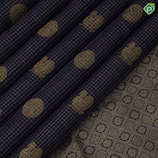 navy Blue gold zari vairaoosi peacock chakkaram self gold zari diamond edge border traditional silk saree