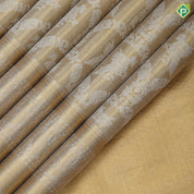 Gold base flying peacock grand wavy design creamy lavender Peacock Border bridal tissue Silk Saree