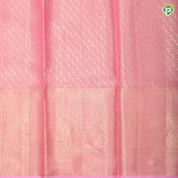 Magenta red gold zari grand floral design light pink gold zari meena work border pattu paavadai lehanka