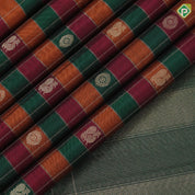 maroon gold zari chakkaram peacock butta self paalum pazhamum kattam border vintage silk saree