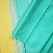 Lemon Yellow With Rexona Green Two Horse Fancy Design Border Pure Trendy Design Silk Saree