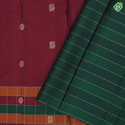 maroon gold zari chakkaram peacock butta self paalum pazhamum kattam border vintage silk saree