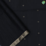 Black with gold zari small balls butta design self gold zari fancy border grand pallu soft silk saree