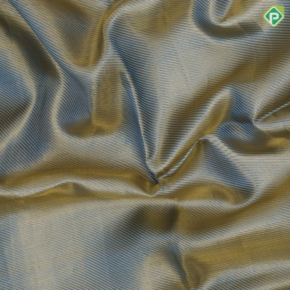 turquoise blue base gold zari by zari tissue weave self design border celebrity fame exclusive tissue silk saree