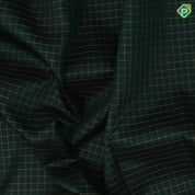 Sandal Wood Gold Zari Chakaram Peacock Bottle Green Checks Design Chilly Red Ruthracham Peacock Border Design Traditional Silk Saree